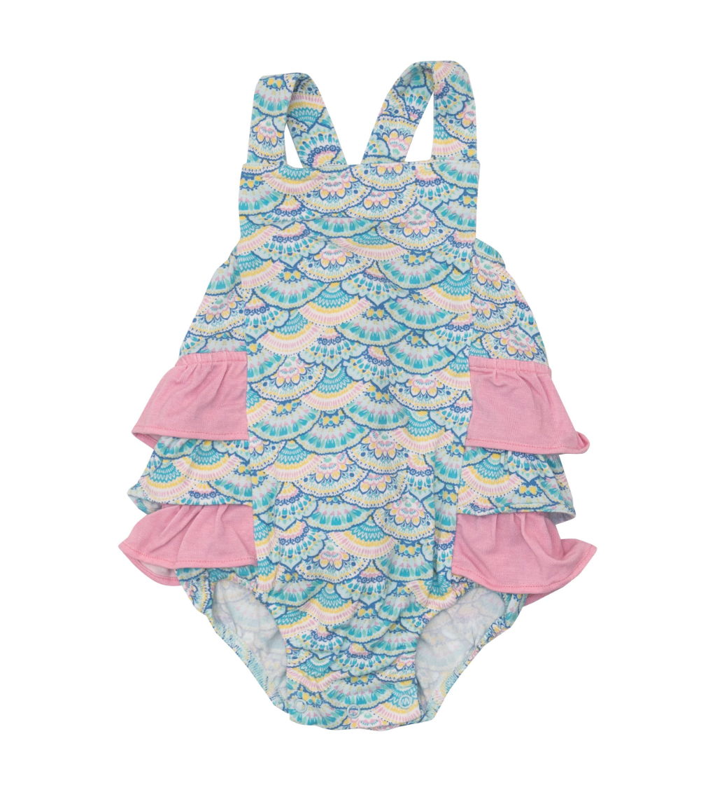Ruffle Sunsuit | Mermaid Scales
