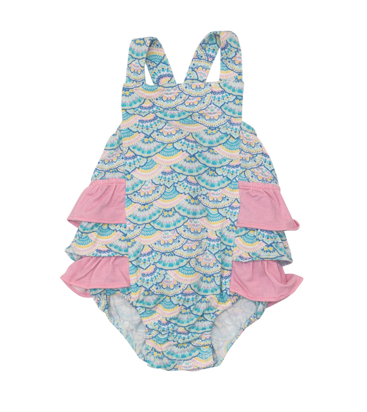 Ruffle Sunsuit | Mermaid Scales