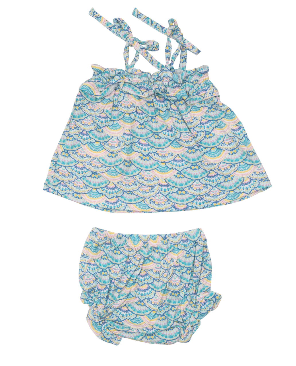Ruffle Top & Bloomers | Mermaid Scale