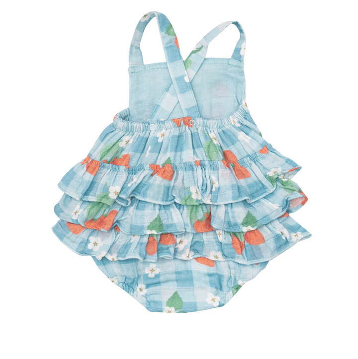 Ruffle Sunsuit | Strawberry Gingham