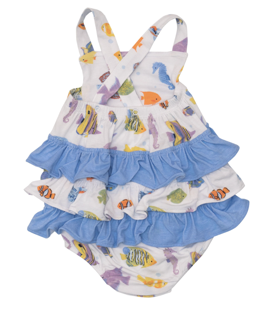 Ruffle Sunsuit | Tropical Reef Fish