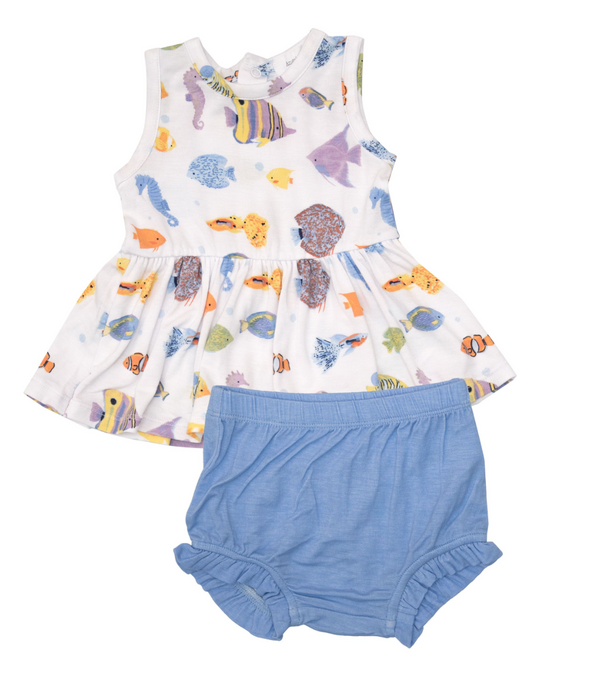 Peplum Tank & High Waist Bloomers | Tropical Reef Fish
