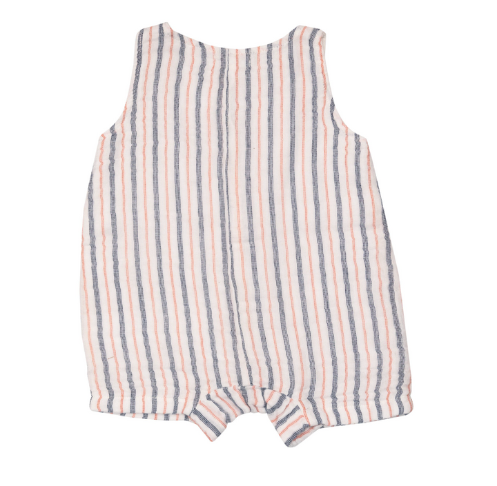 Shortie Romper | Nautical Ticking Stripe