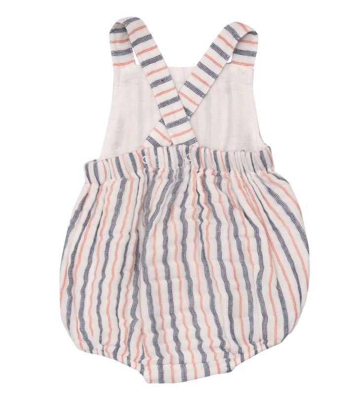 Ruffle Sunsuit | Nautical Ticking Stripe