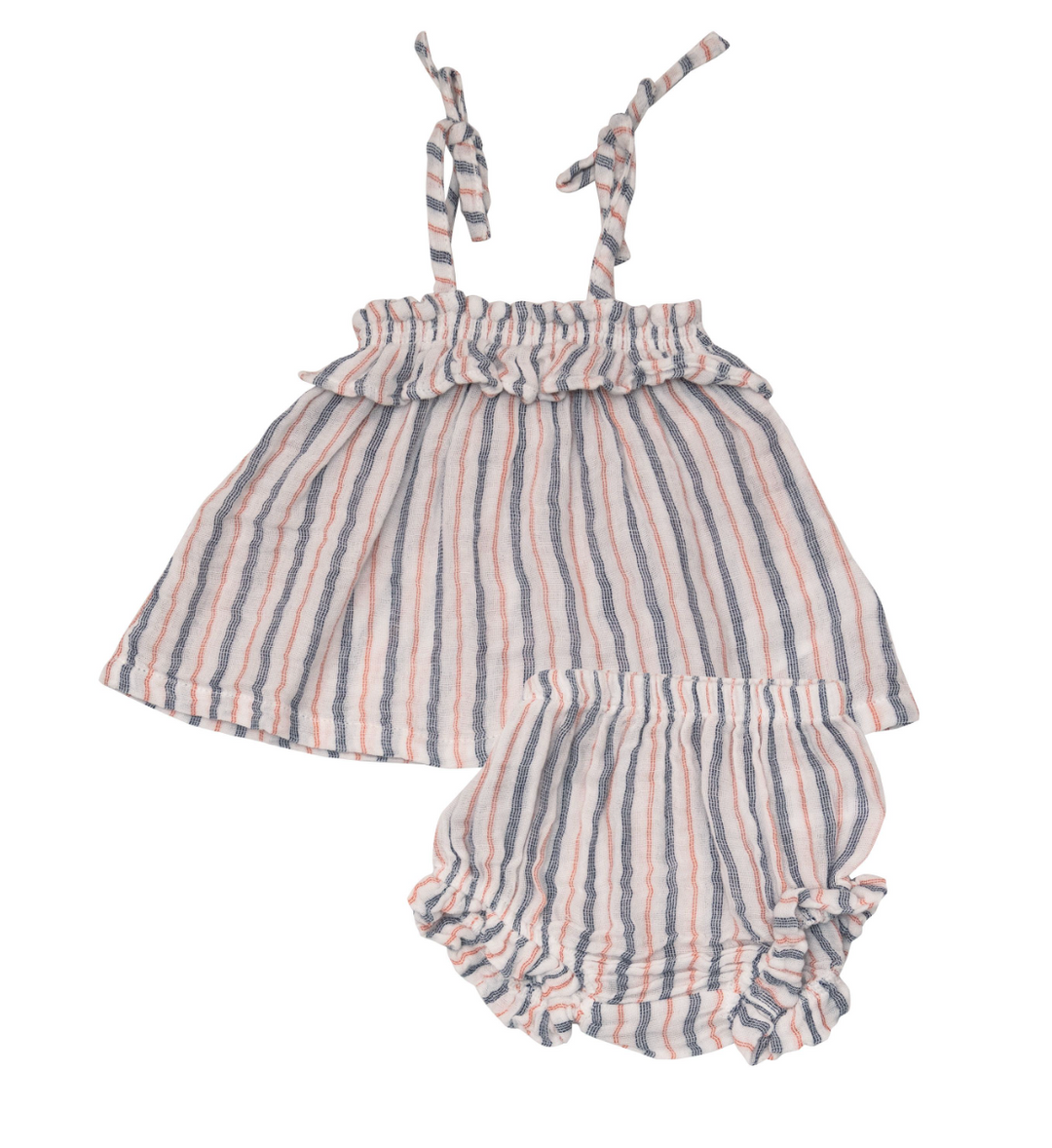 Ruffle Top & Bloomers | Nautical Ticking Stripe