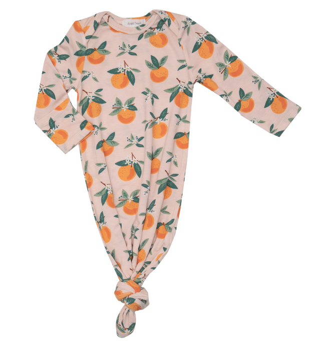 0-3 Month Knotted Gown | Orange Blossoms