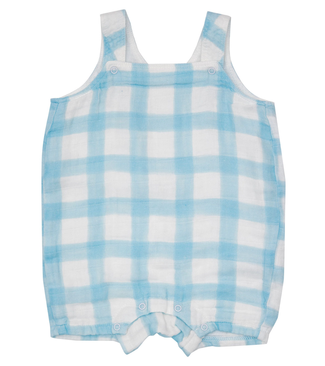 Shortie Romper | Painted Gingham Blue