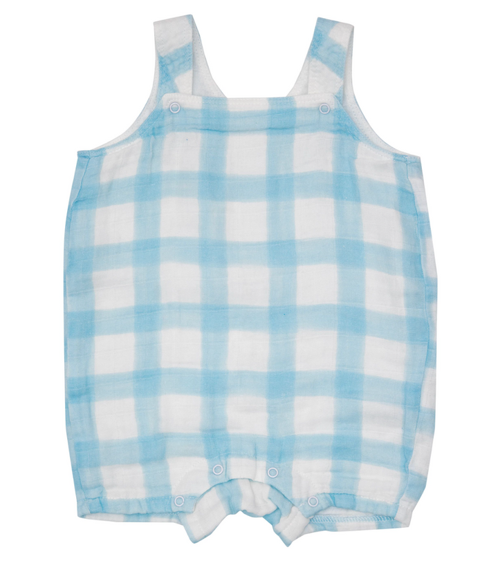 Shortie Romper | Painted Gingham Blue