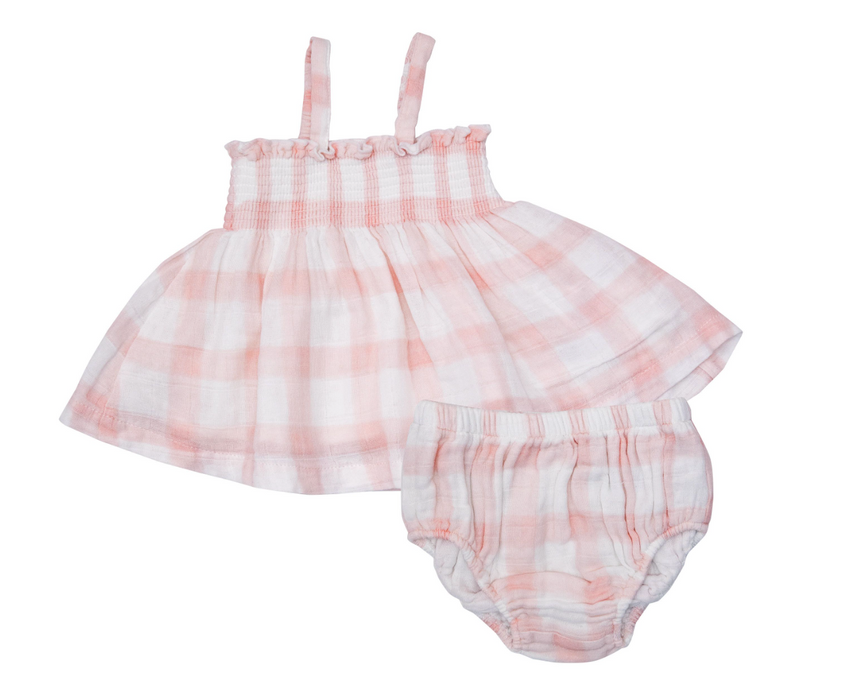 Smocked Top & Bloomer | Painted Gingham Pink