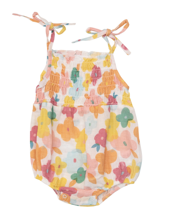 Tie Strap Smocked Bubble | Paper Florals