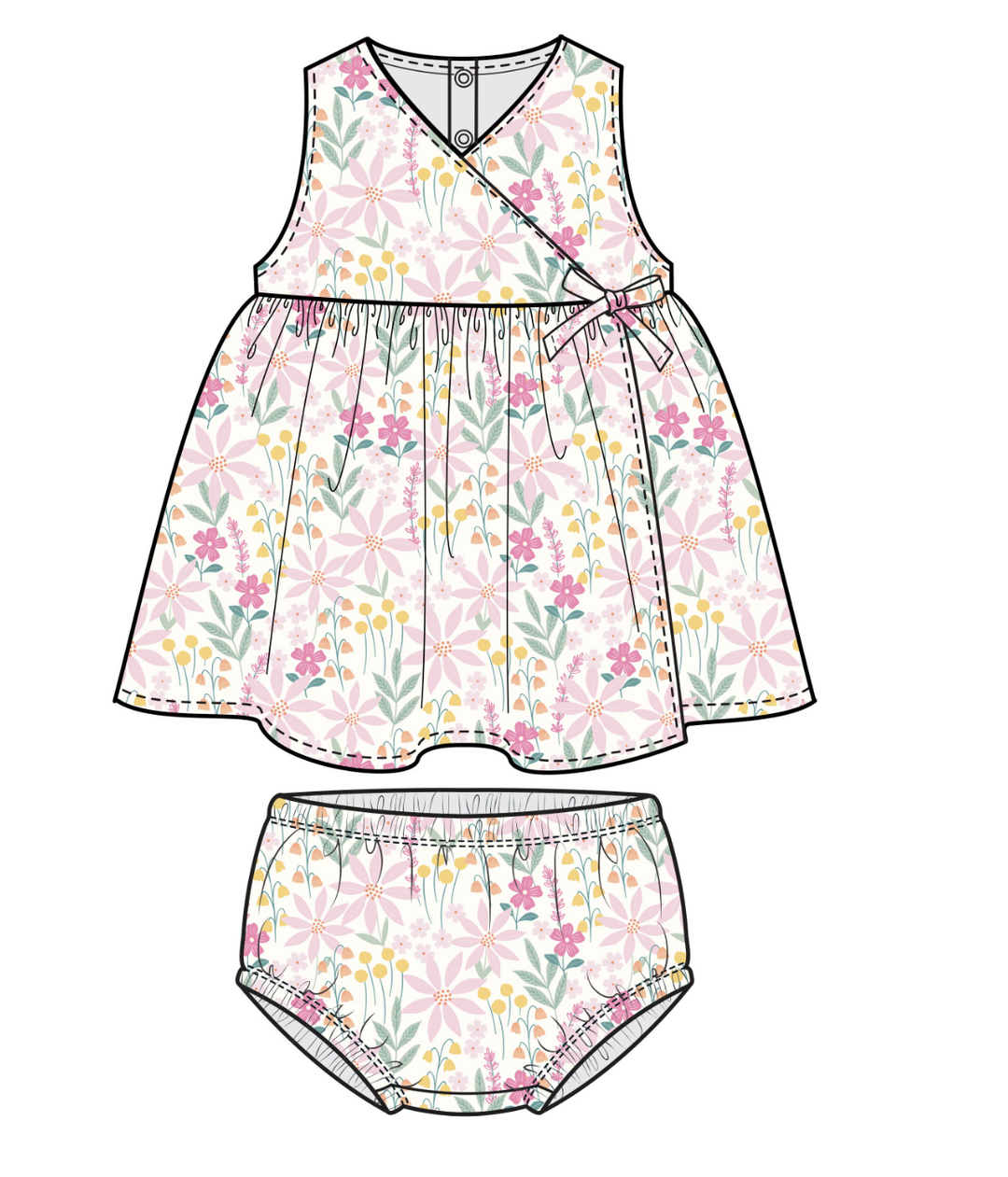 Kimono Dress &amp; Bloomers | Pinwheel Floral