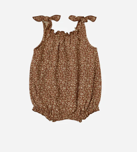 Shoulder Tie Bubble | Chocolate Floral