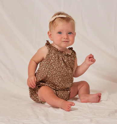 Shoulder Tie Bubble | Chocolate Floral
