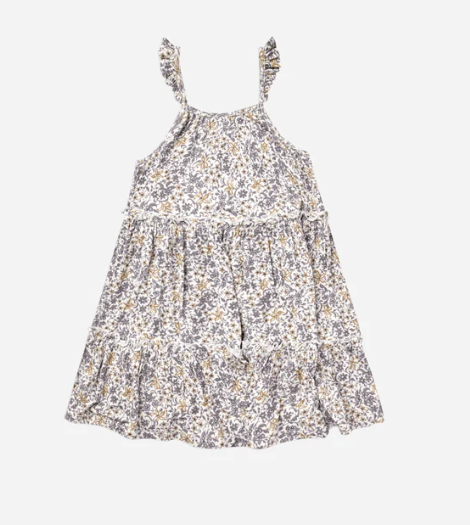Tiered Mini Dress | Blue Floral