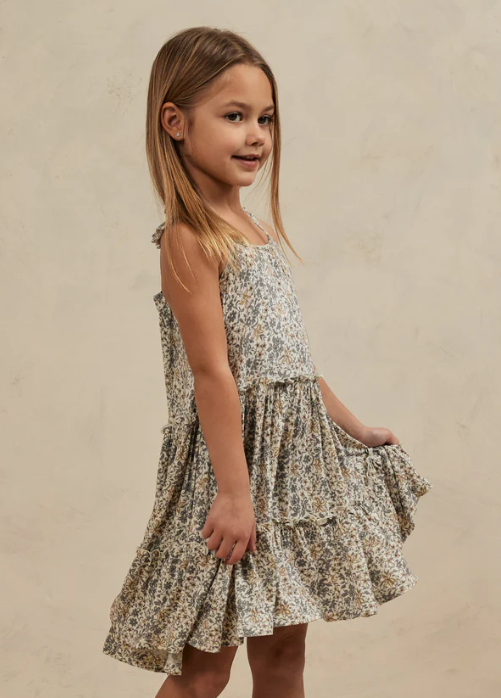 Tiered Mini Dress | Blue Floral