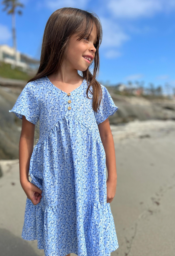 Wanda Dress | Blue Ditsy Floral