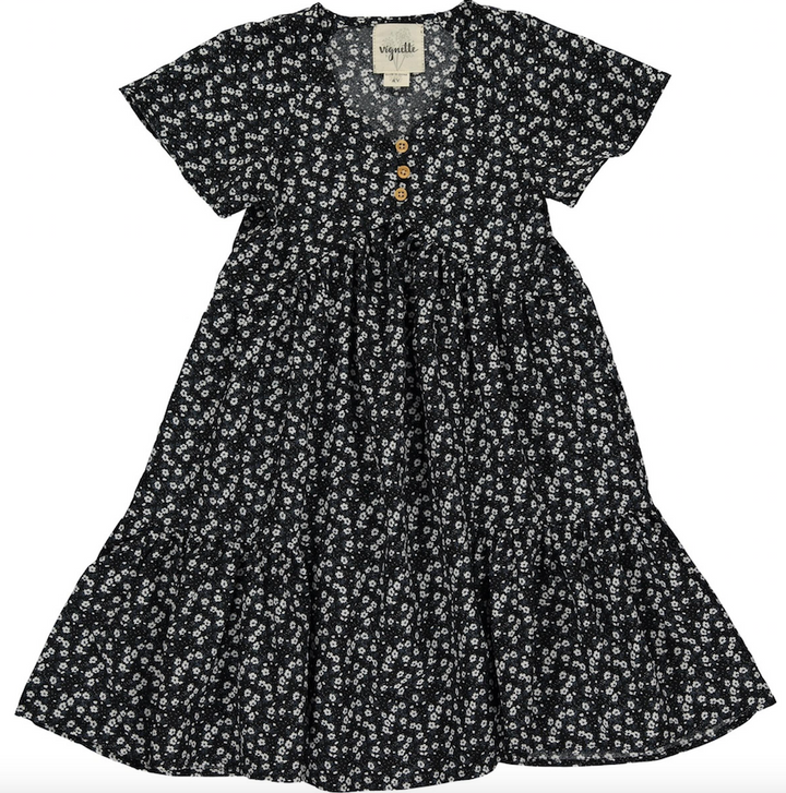 Wanda Dress | Black Ditsy Floral