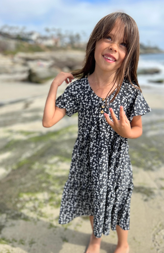 Wanda Dress | Black Ditsy Floral