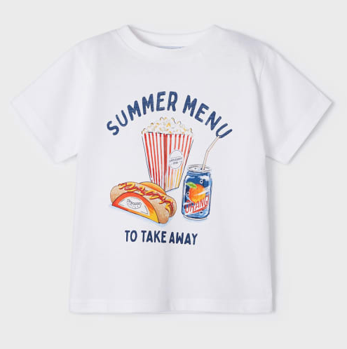 Summer Menu T Shirt | White | 3012