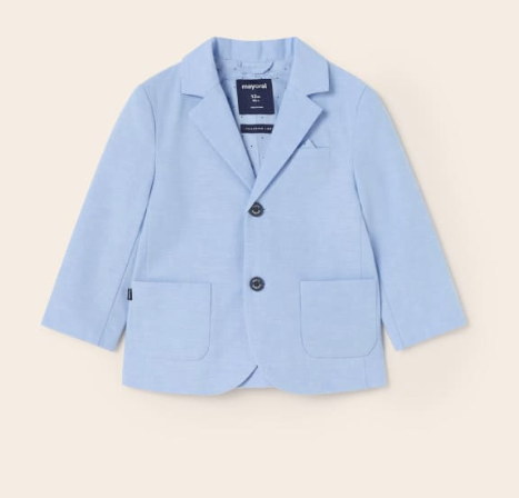 Baby Boy Linen Jacket | Lt Blue | 1417