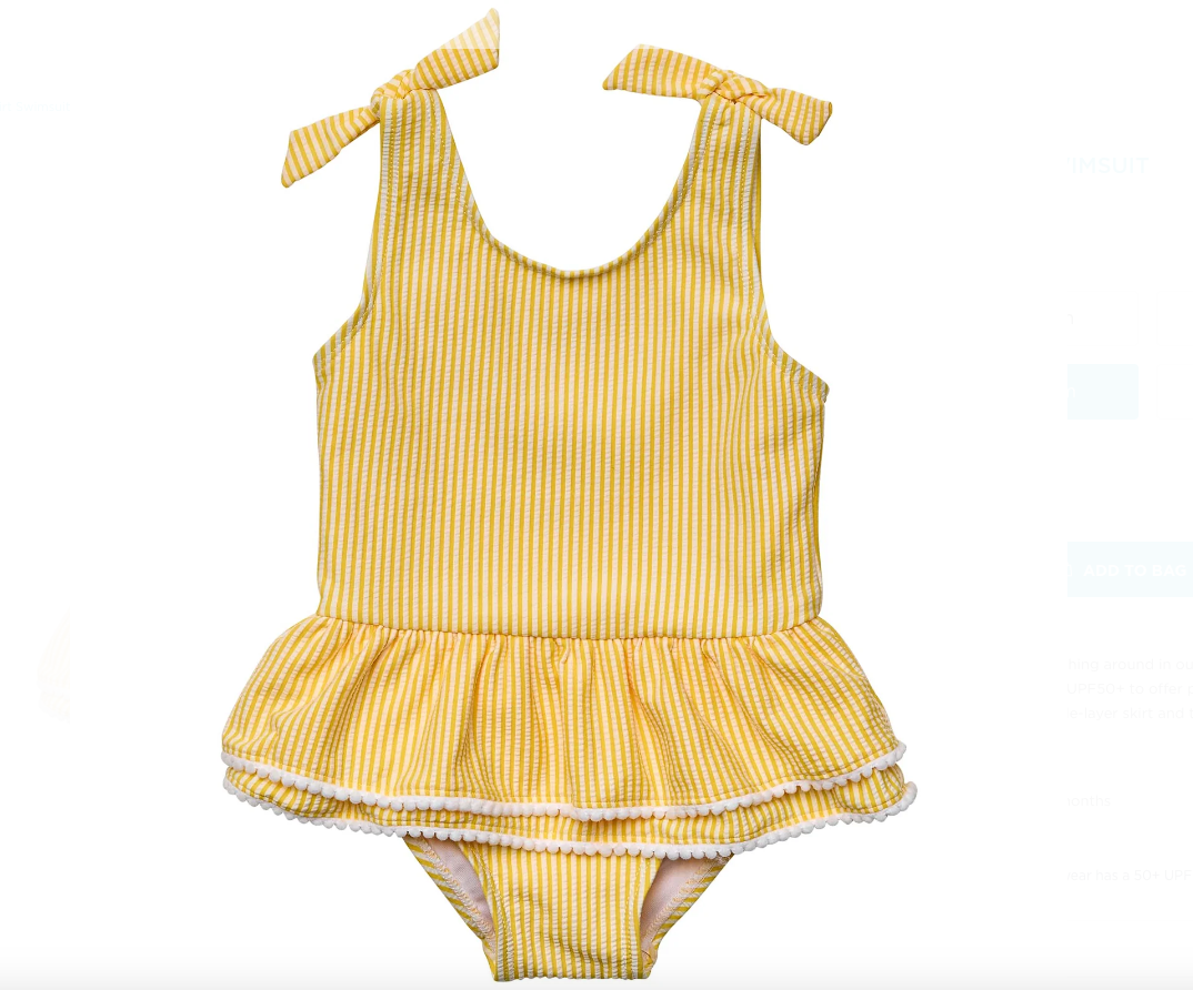 Marigold Stripe Skirt Swimsuit
