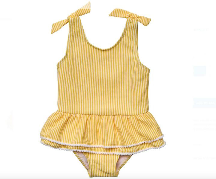 Marigold Stripe Skirt Swimsuit