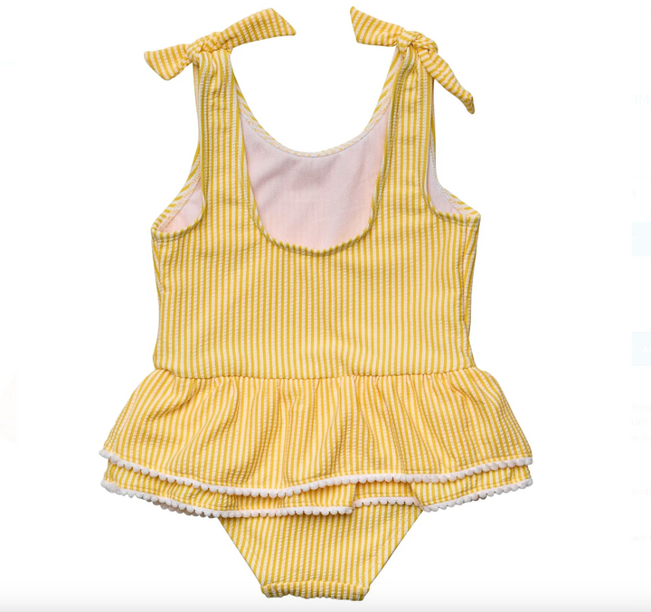 Marigold Stripe Skirt Swimsuit