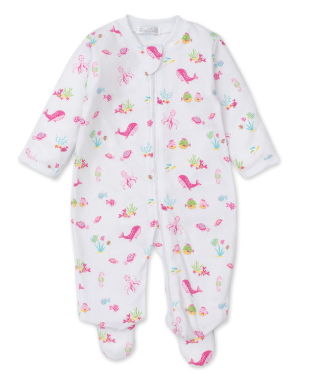 Deep Sea Diver Footie with Zipper | Pink