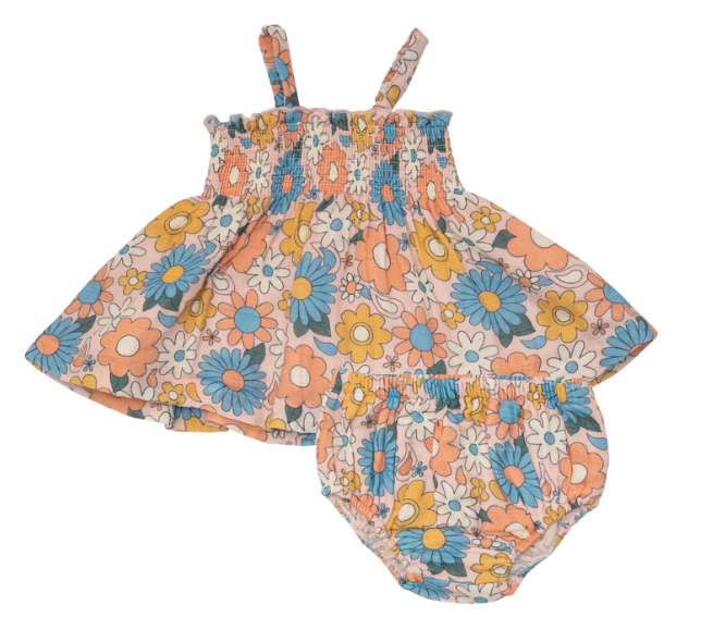 Smocked Top & Bloomer | Groovy Daisy