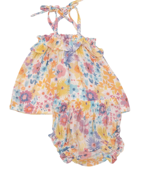 Ruffle Top & Bloomers | Painty Bright Floral