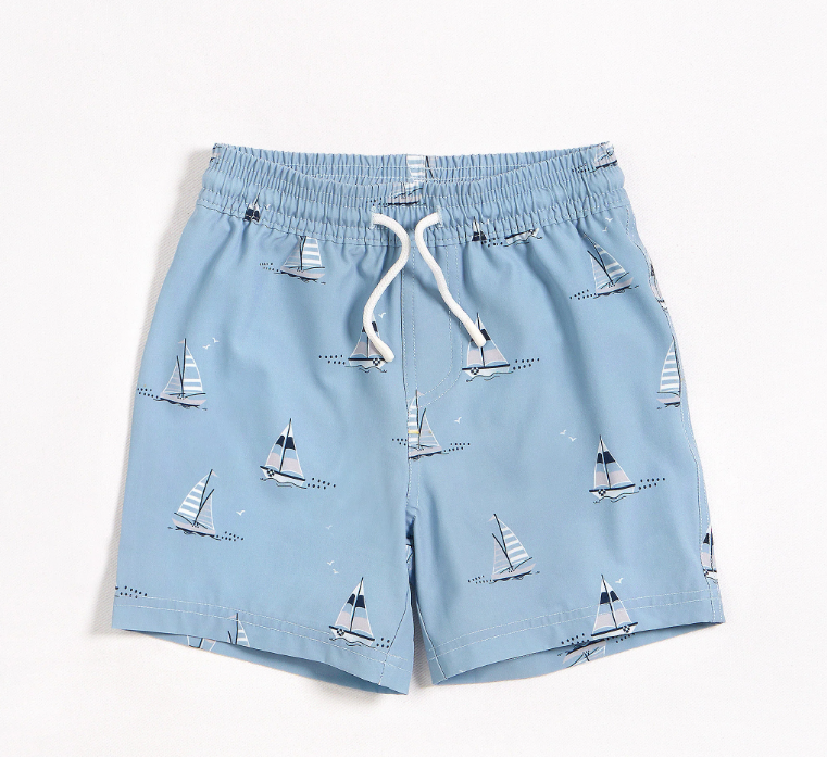 Sailboat Swim Trunks | Dusty Blue