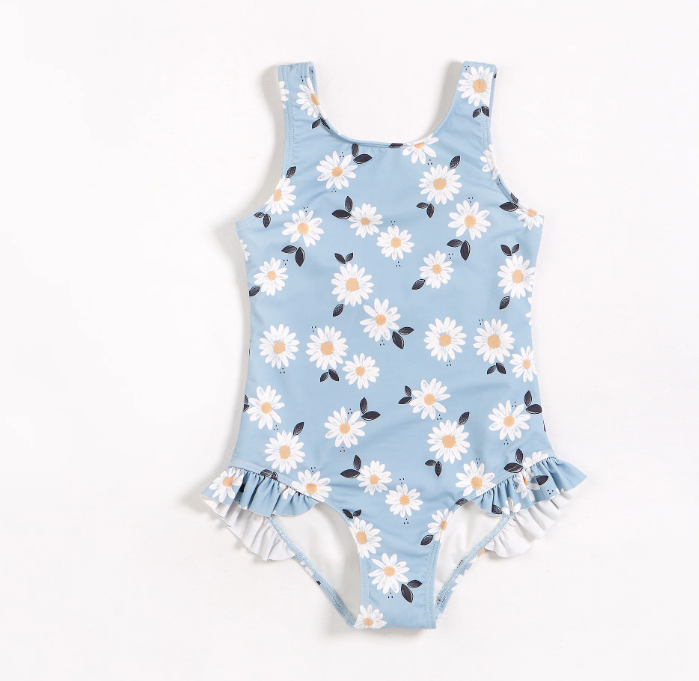 Daisy One-Piece Swimsuit | Dusty Blue