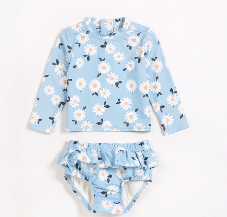 Daisy Baby Rashguard Set | Dusty Blue