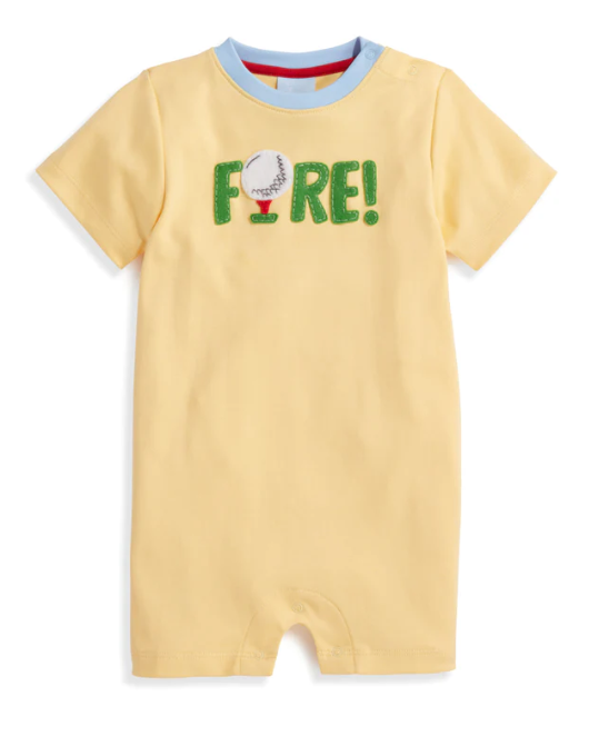 Boy's Applique Pima Bubble | Yellow w/Fore