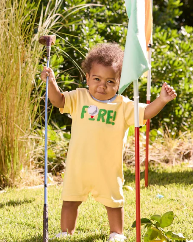 Boy's Applique Pima Bubble | Yellow w/Fore