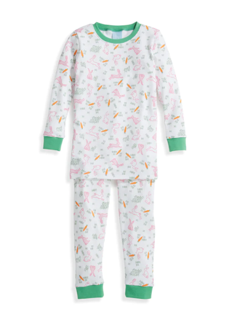 Honeybunny Printed Pima Pajamas | Pink