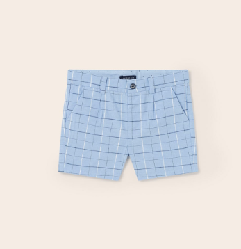 Linen Dressy Baby Shorts | Blue Plaid | 1284