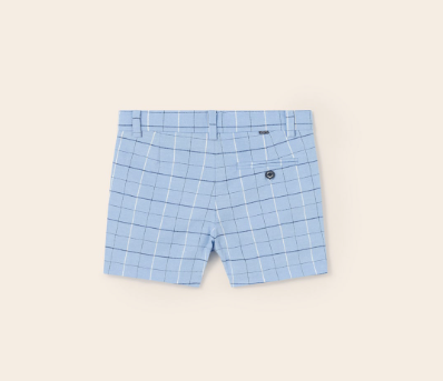 Linen Dressy Baby Shorts | Blue Plaid | 1284