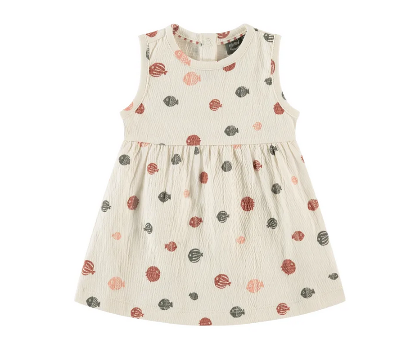 Baby Girl Ivory Fish Sleeveless Dress