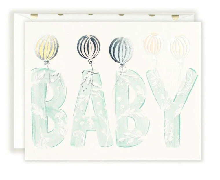 Baby Aqua Letters Card