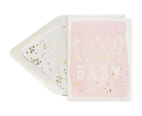 Hello Sweet Baby Card | Pink