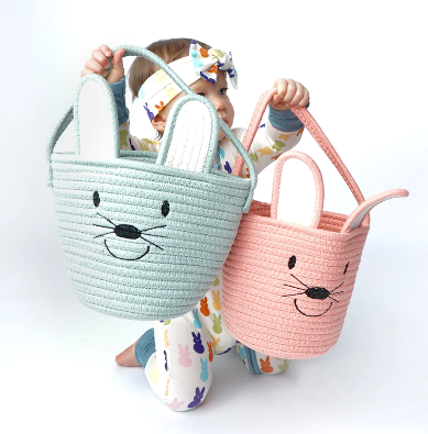 Rope Easter Bunny Basket | Pink