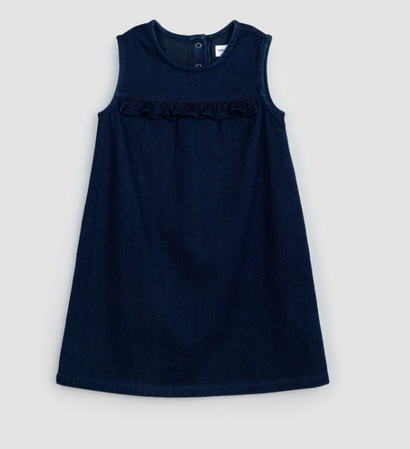 Girls Sleeveless Dress | Denim Blue
