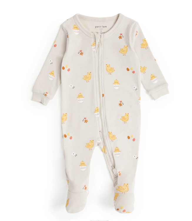Easter Chicks Print Sleeper | Beige