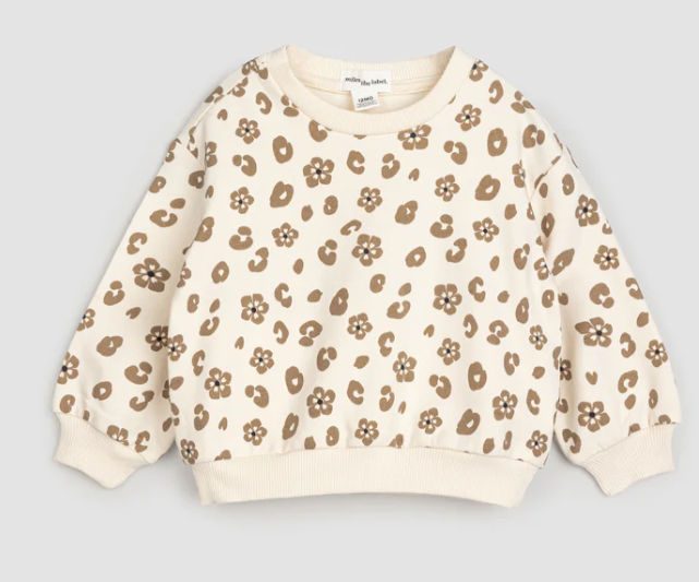 Floral Print Sweatshirt | Beige