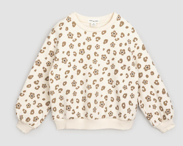 Floral Print Sweatshirt | Beige