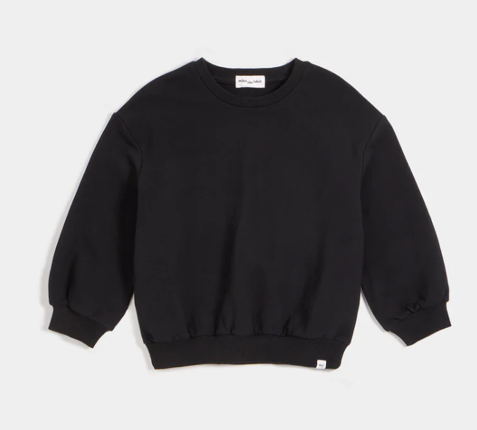 Miles Basics Girls Sweatshirt | Pure Black
