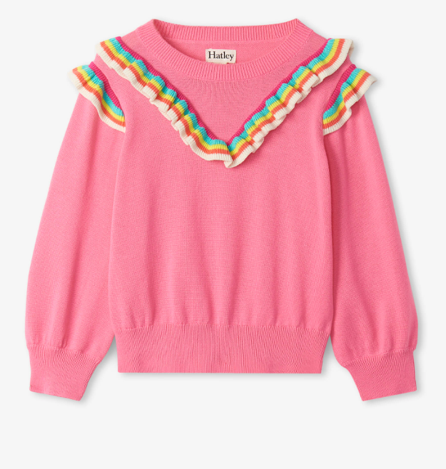 Ruffle Sweater | Pink Carnation