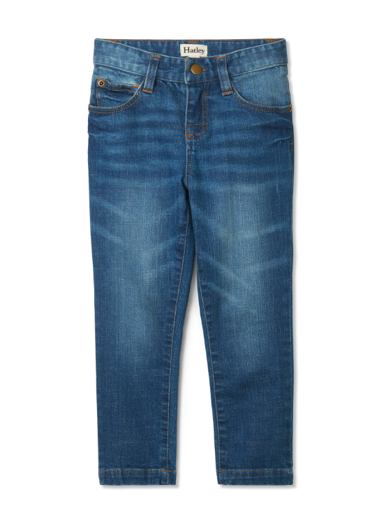 Navy Stretch Denim Pant | Med Wash