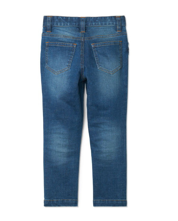 Navy Stretch Denim Pant | Med Wash